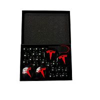 Комплект черных колпачков и комплект заглушек(черный,эмблем красная) Model X S 3 Y102383800ADVBL