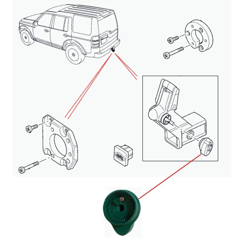 Рукоятка фаркопа с ключом LA LS 10-Discovery 3Discovery 4Range Rover Sport - Mk1 KNW500020 фото 2